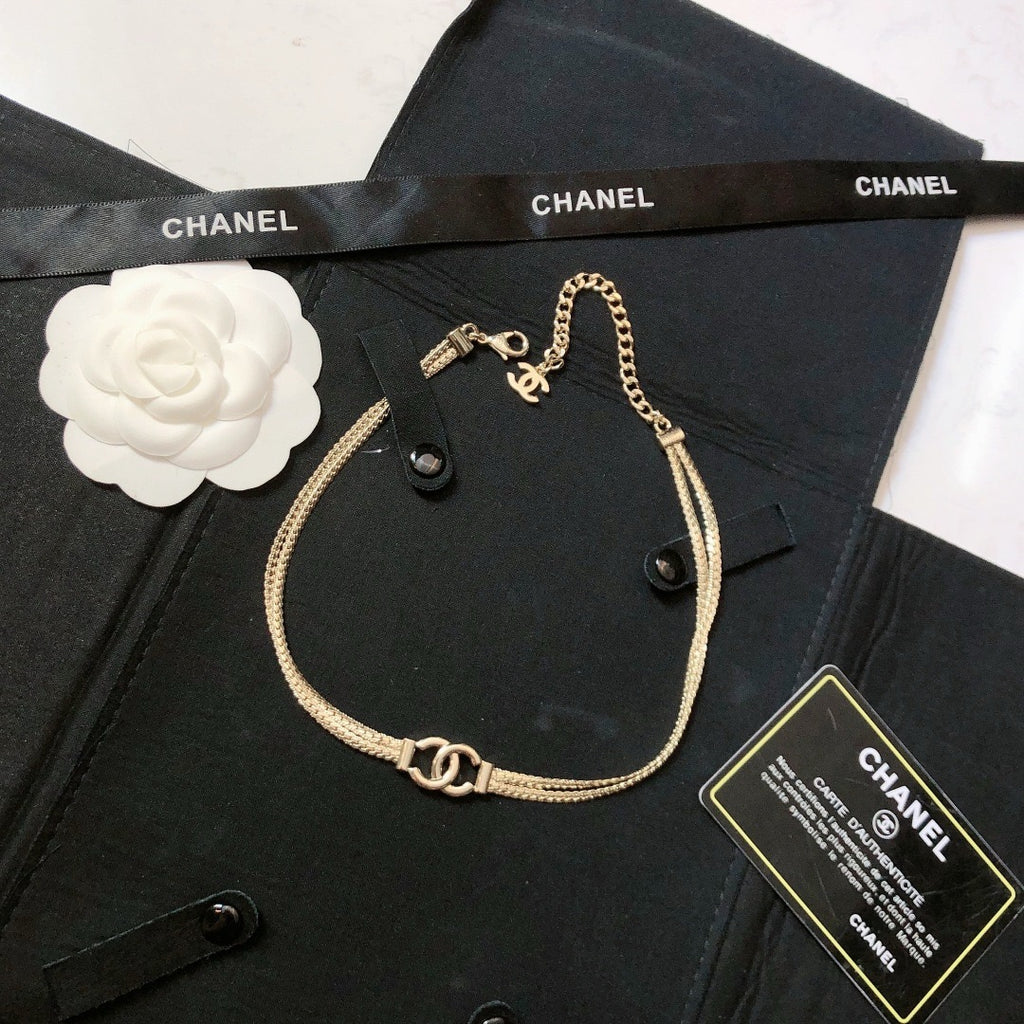 CHANEL - Crystal CC Choker Necklace