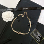 CHANEL - Crystal CC Choker Necklace