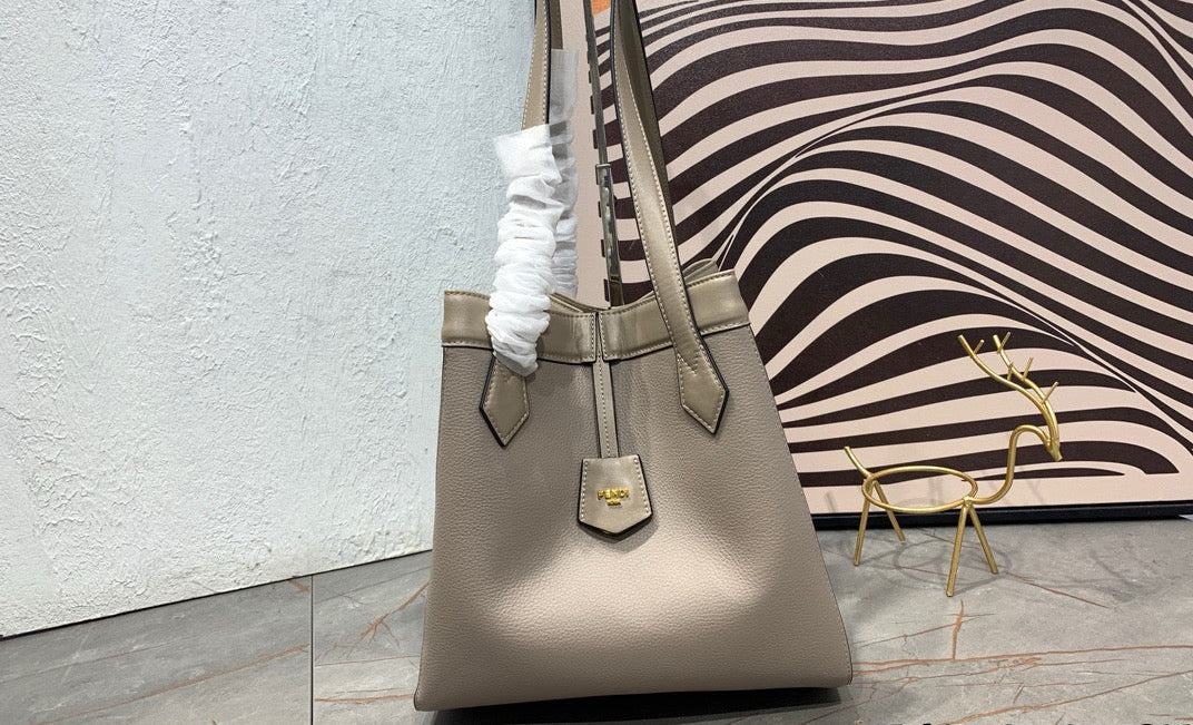 FENDI - Brown FF jacquard fabric bag
