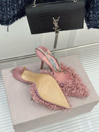 JIMMY CHOO - Mesh Pumps with Petal Embroidery and Crystal Chain