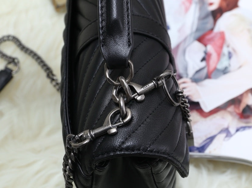 SAINT LAURENT- Black Leather Handbag
