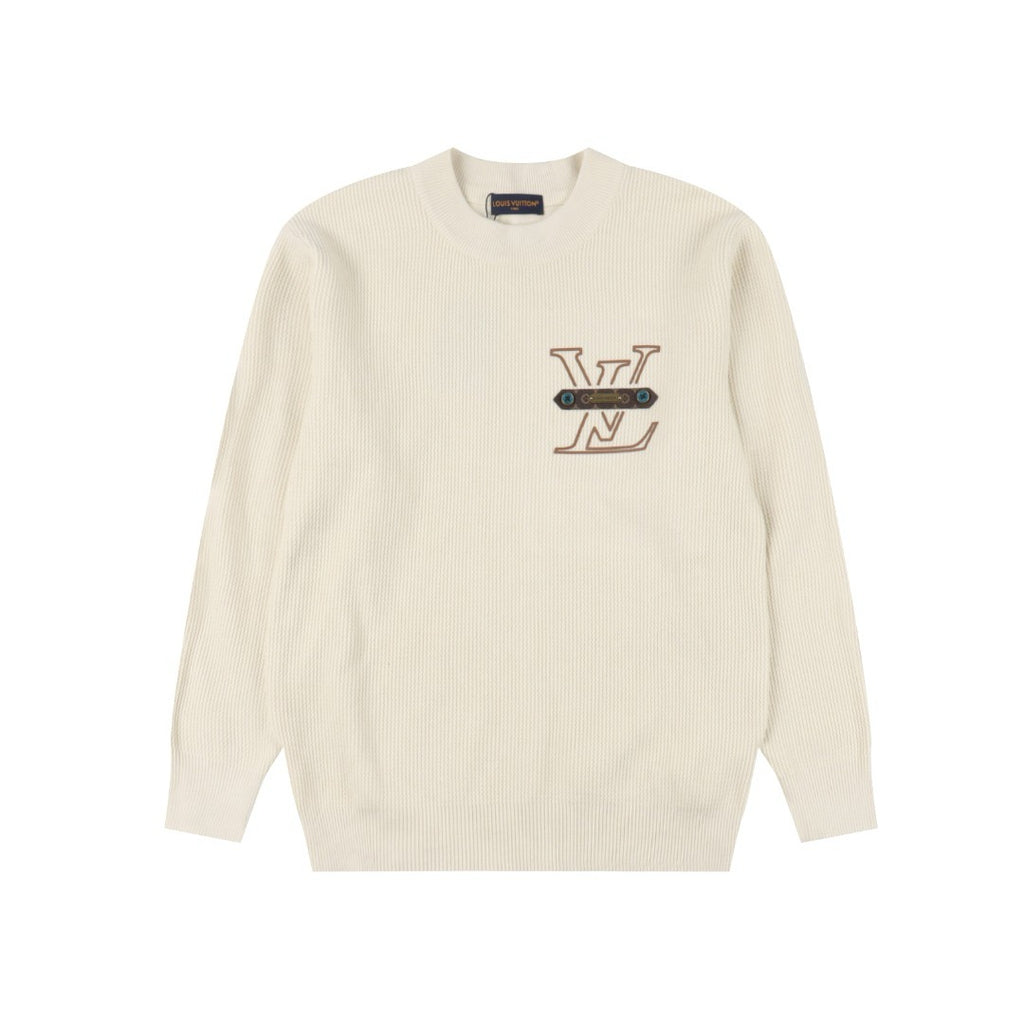 LOUIS VUITTON - Applikation ribbet strik sweater