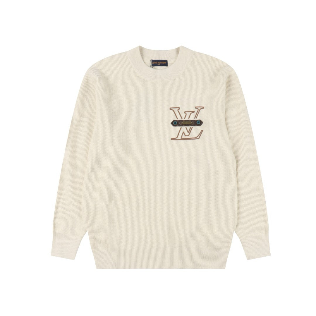 LOUIS VUITTON - Applikation ribbet strik sweater