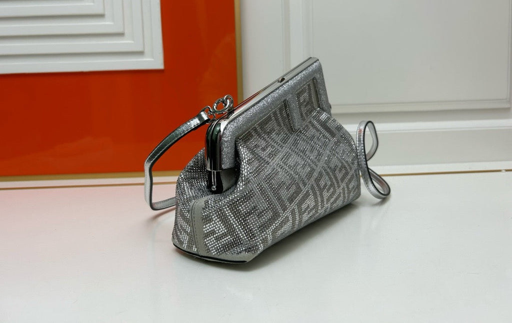 FENDI - Women's White Small First Crystal Bag