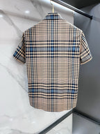 BURBERRY - Stretch Poplin Check Short Sleeve Shirt