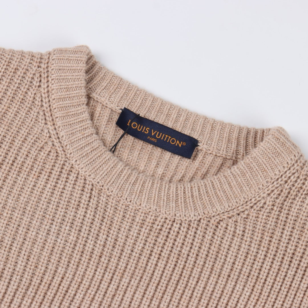 LOUIS VUITTON - Applikation ribbet strik sweater