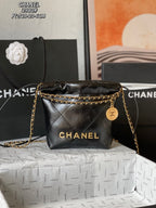 CHANEL - Shiny Calfskin & Gold-Tone Metal