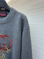 GUCCI  - Knit wool sweater with embroidery unisex