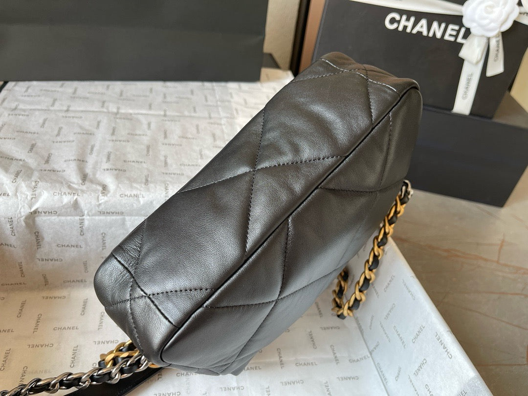 CHANE - Shiny Lambskin Gold-Tone & Ruthenium Finish Metal
