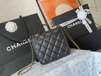 CHANE - School Memory Top Handle Flap Bag Quilted Caviar Small