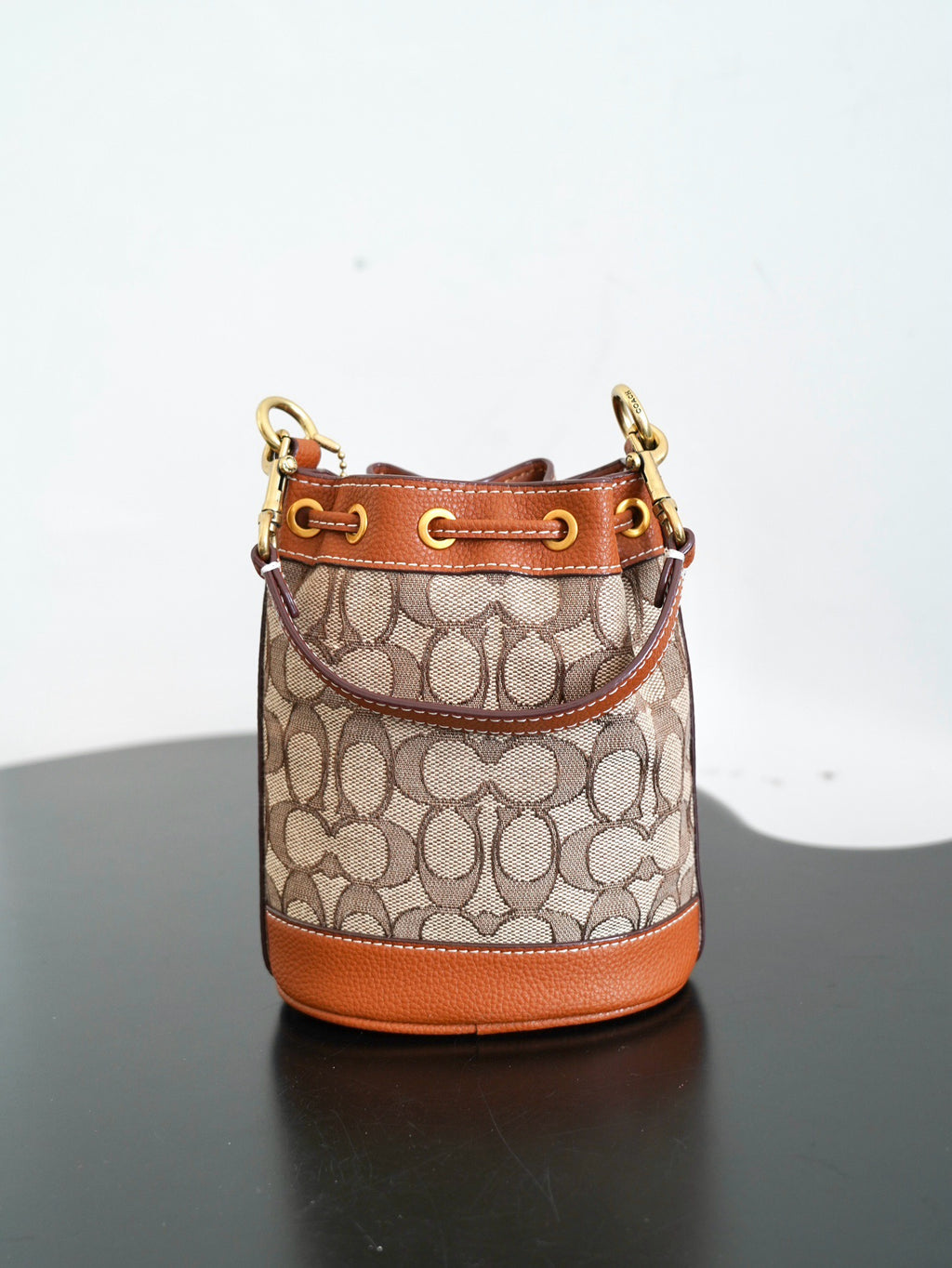 COACH - Disney Mini Dempsey Bucket Bag In Signature Jacquard Mickey Mouse