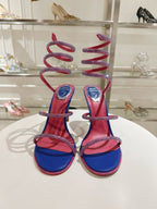 RENE CAOVILLA - CLEO blue SANDAL WITH CRYSTAL 105