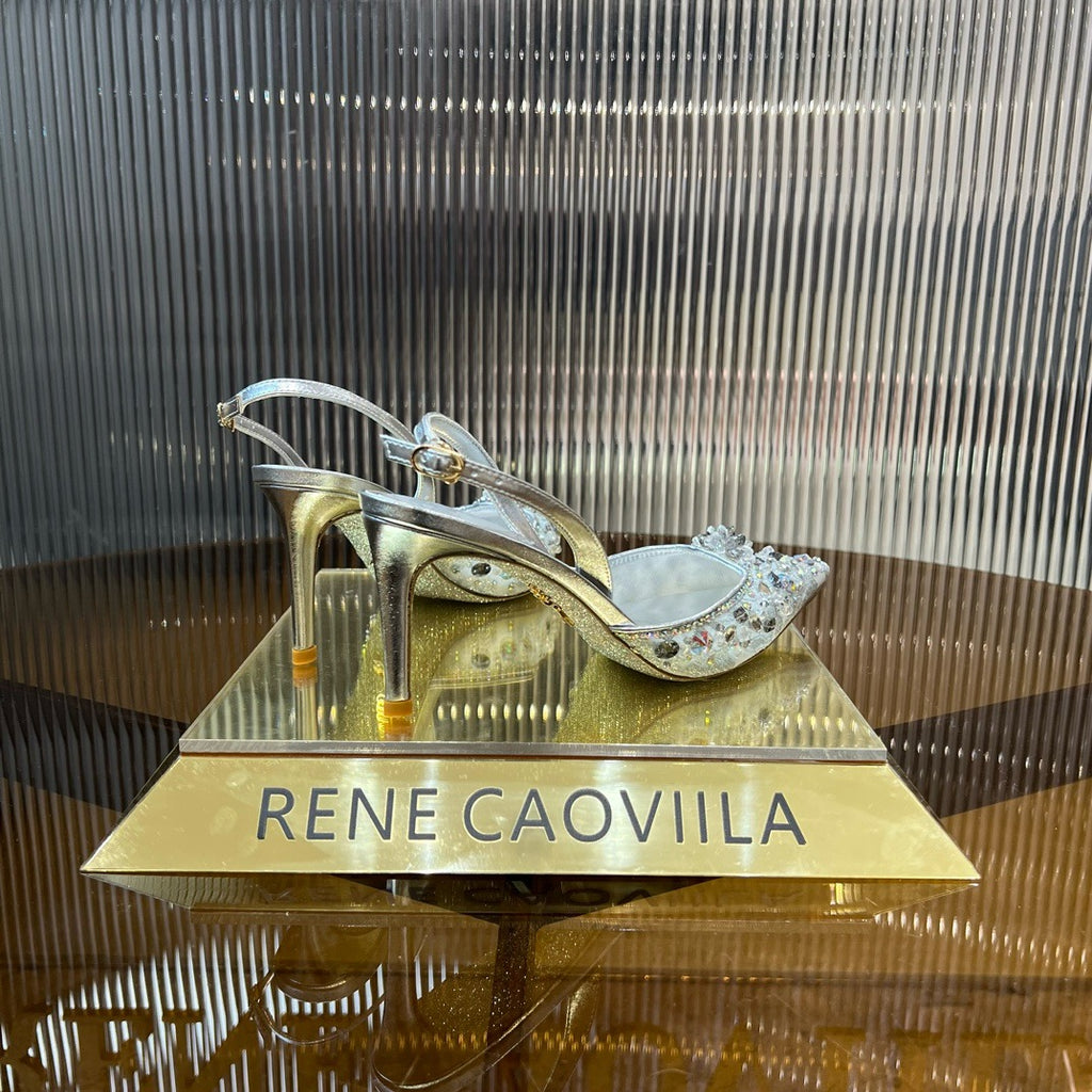 RENE CAOVILLA - ESCARPIN SLINGBACK CINDERELLA DORÉ 80