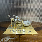 RENE CAOVILLA - ESCARPIN SLINGBACK CINDERELLA DORÉ 80