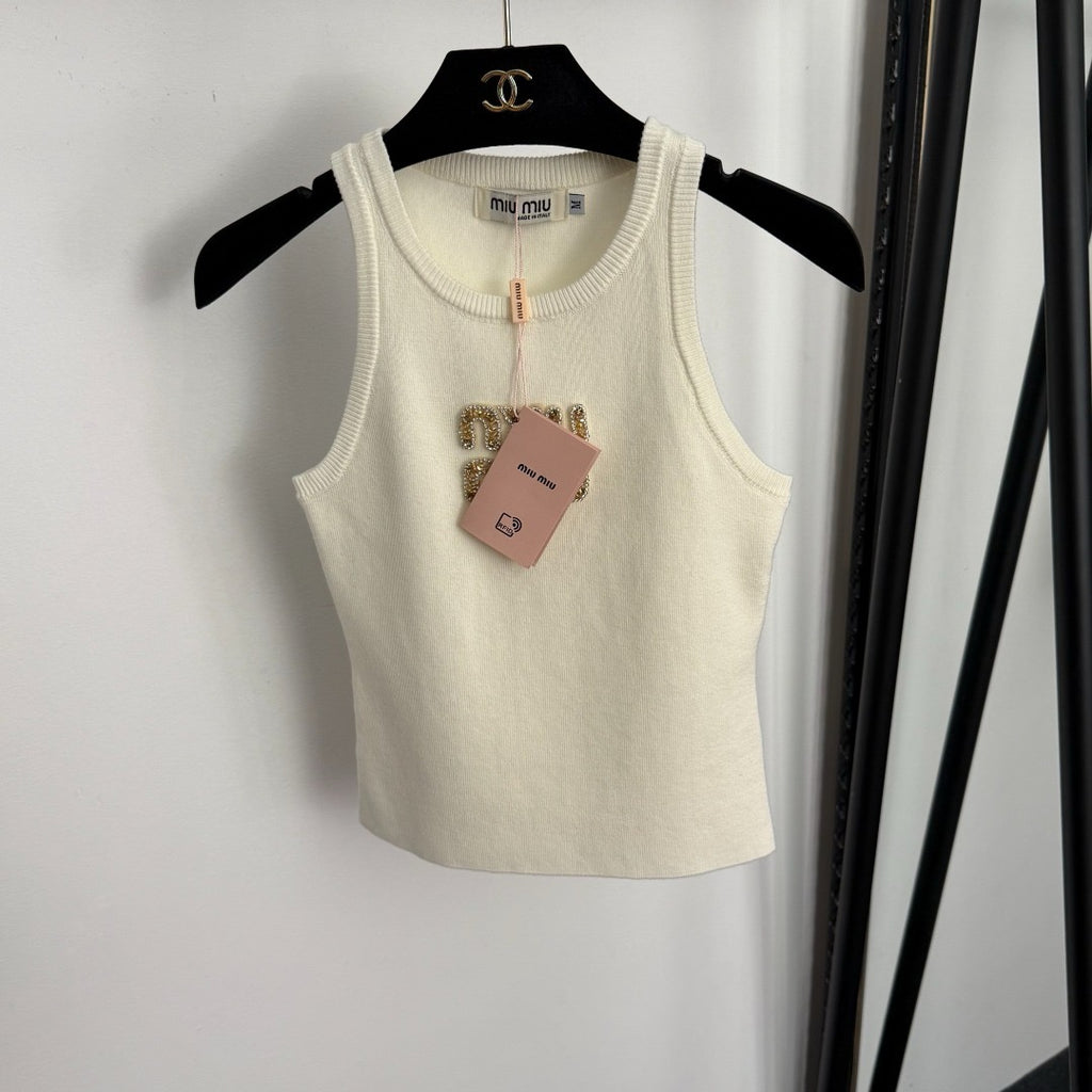 MIU MIU - Cotton knit tank top