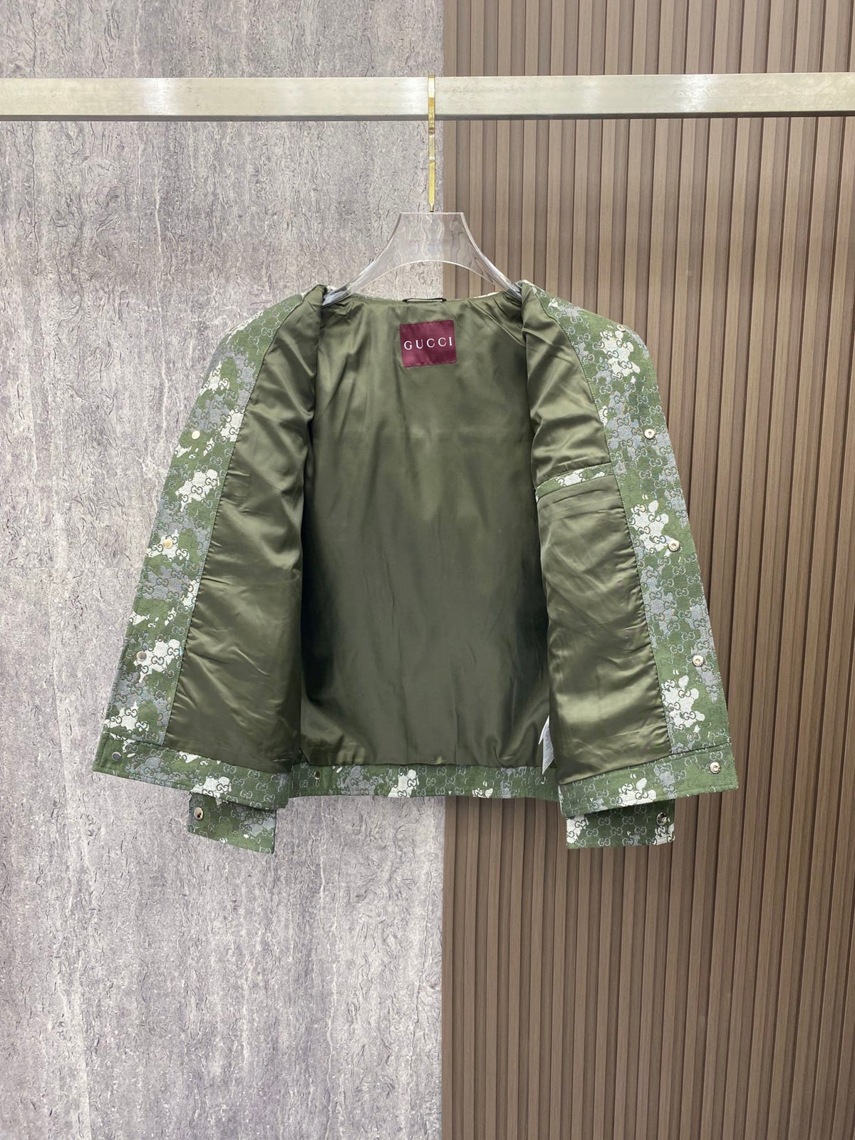 GUCCI  - Retro camouflage monogram print jacket