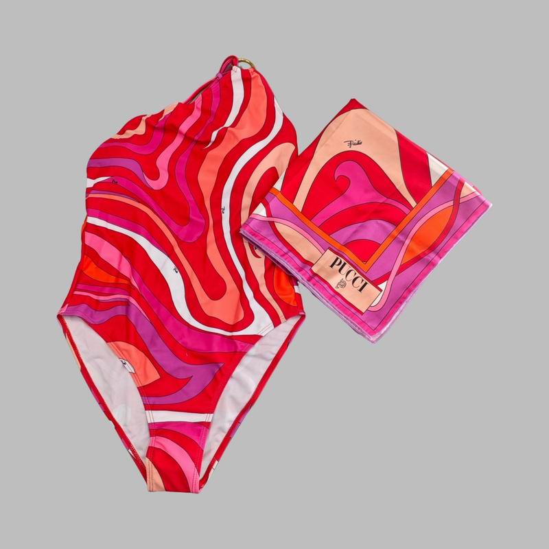 PUCCI - Patterned Halterneck One-Piece Swimsuit