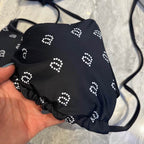 ALEXANDER WANG - Women's Black Crystal Logo Bikini Top