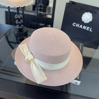 CHANEL - trimmed raffia sun hat