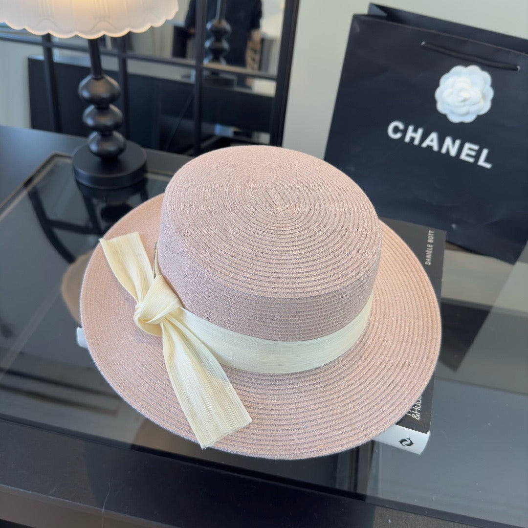 CHANEL - trimmed raffia sun hat