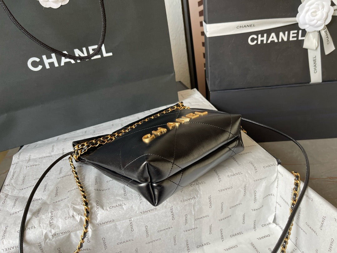 CHANEL - Shiny Calfskin & Gold-Tone Metal