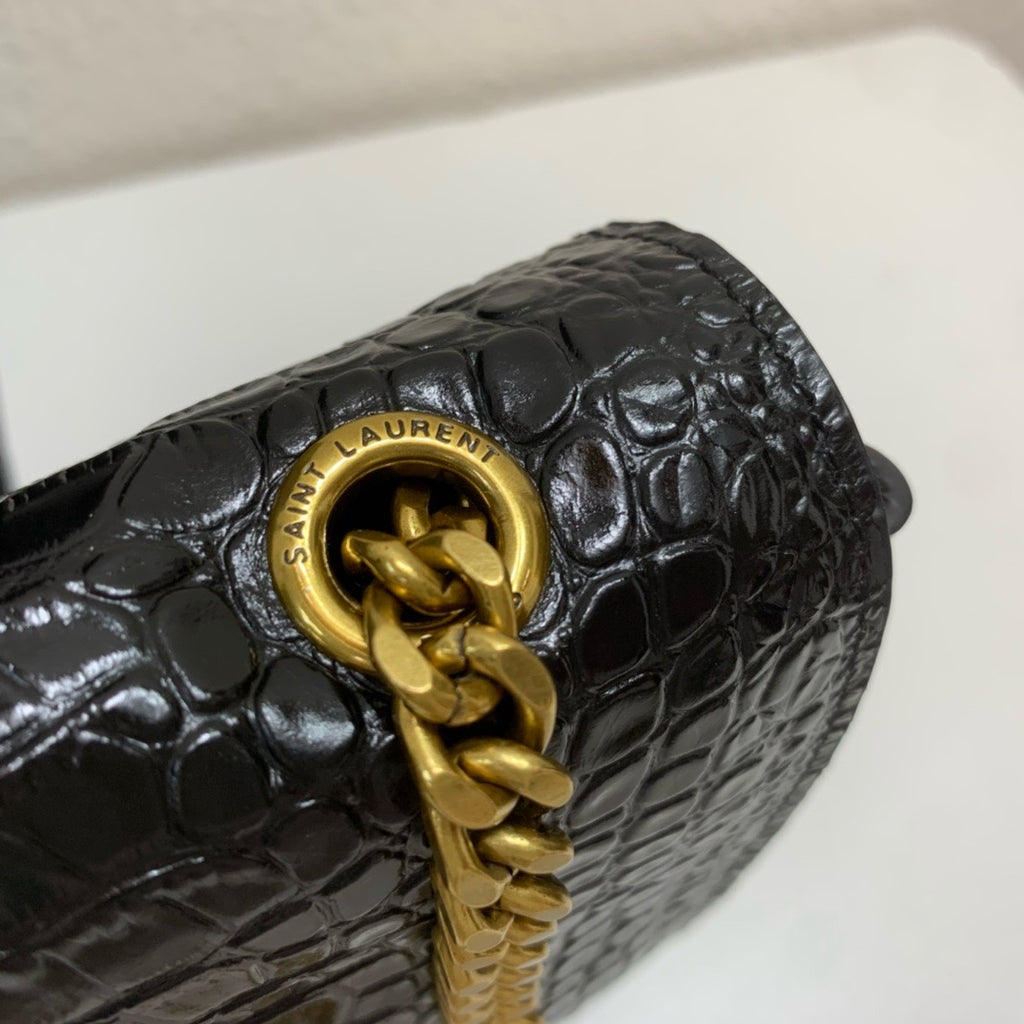 SAINT LAURENT- Black Leather Handbag