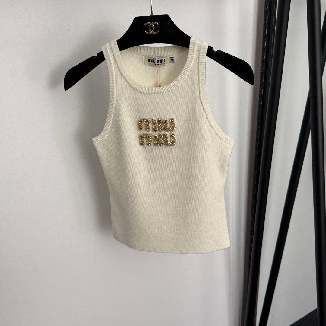 MIU MIU - Cotton knit tank top