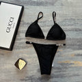 ALEXANDER WANG - Women's Black Crystal Logo Bikini Top