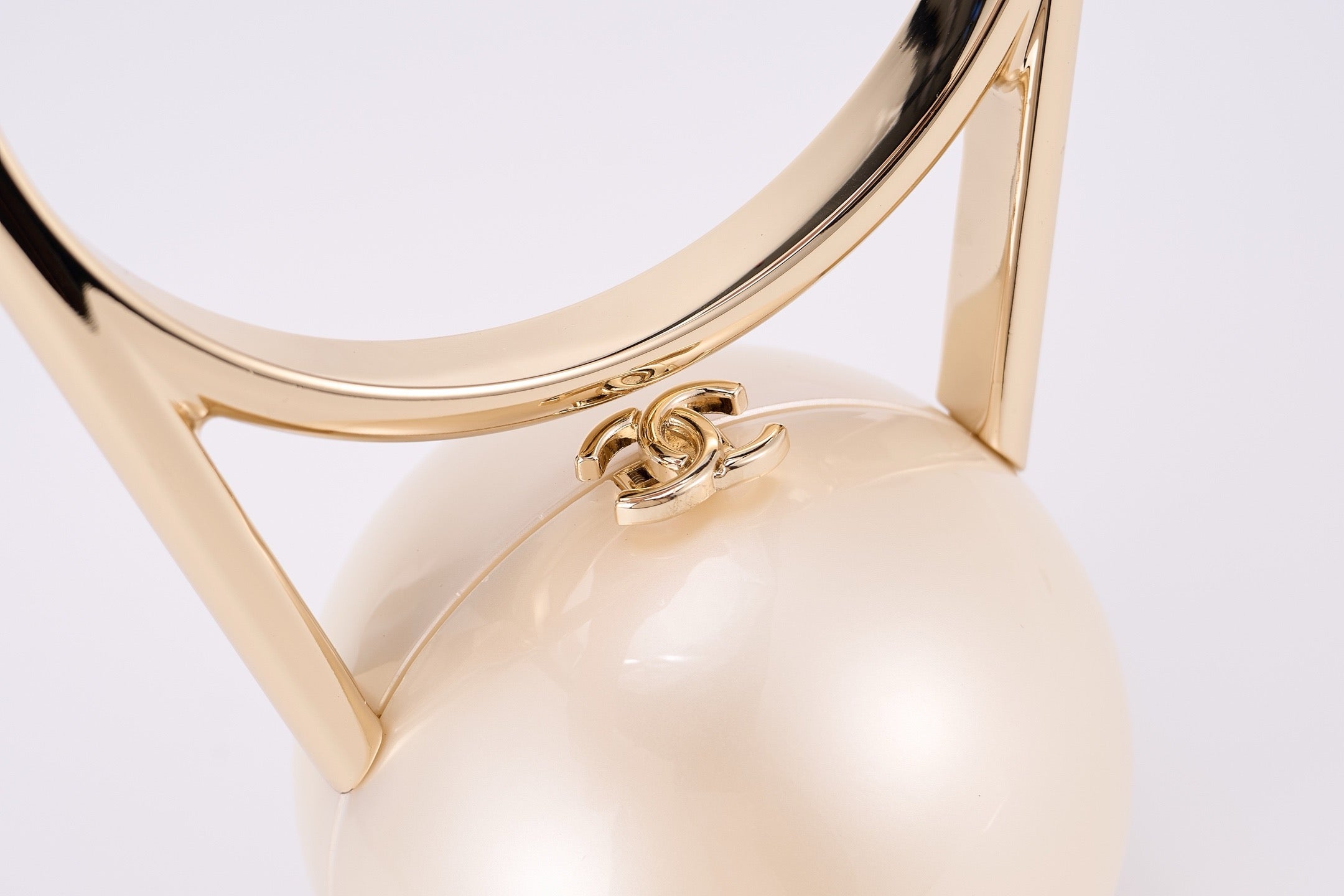 CHANEL - Cruise Pearled Cylinder Minaudière with Gold Handle