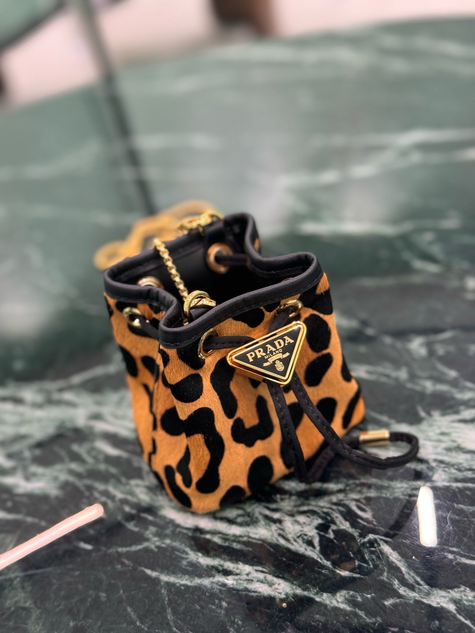 PRADA - animal-print mini bag