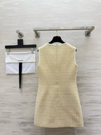 CHANEL - Chanel Light Yellow Tweed Jacket and Dress Set