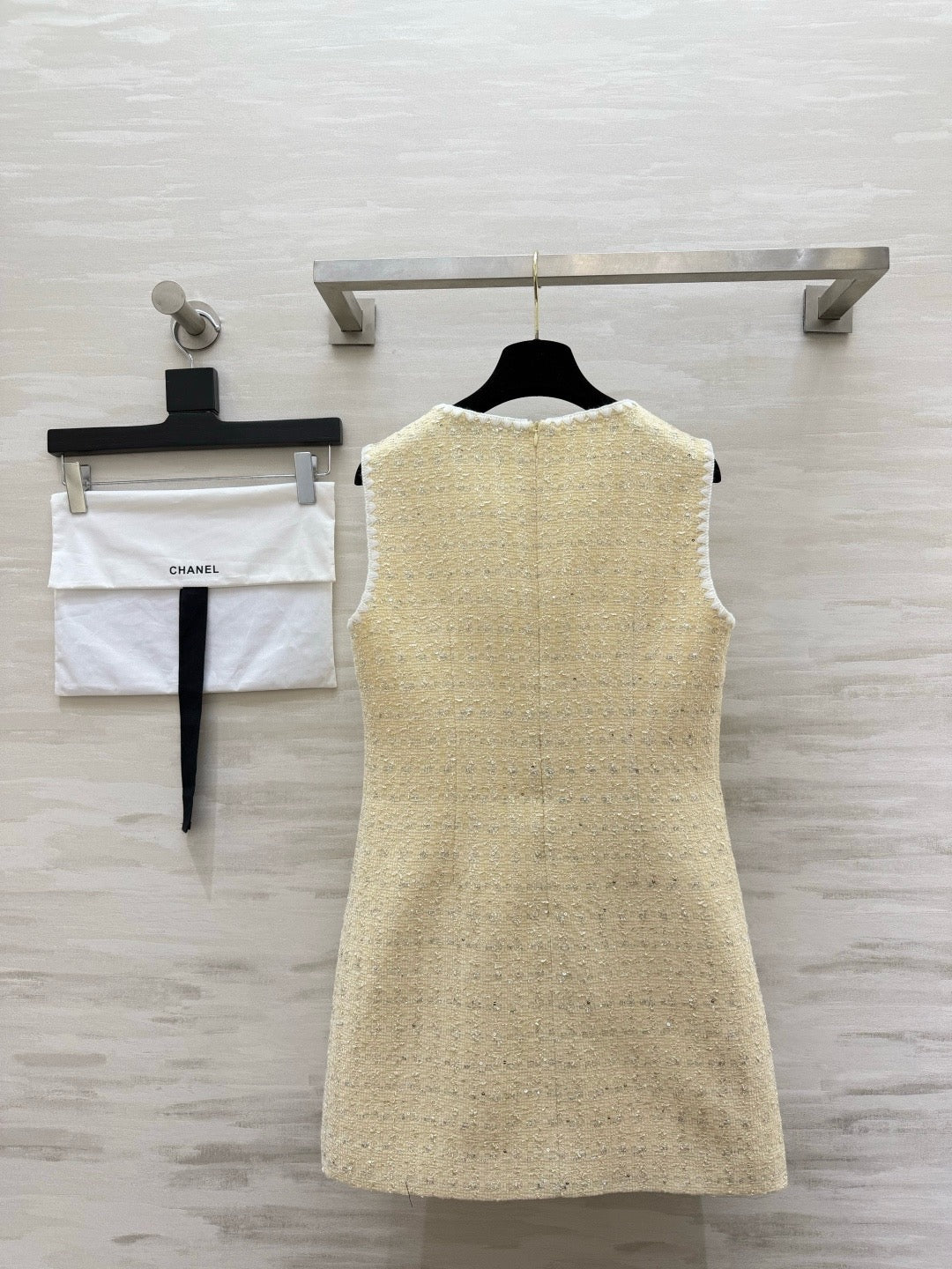 CHANEL - Chanel Light Yellow Tweed Jacket and Dress Set