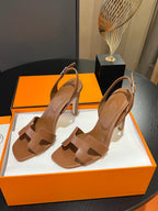 HERMES - WOMEN’S Honey Color Slingback high heel Sandal