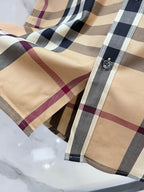 BURBERRY - Stretch Poplin Check Short Sleeve Shirt